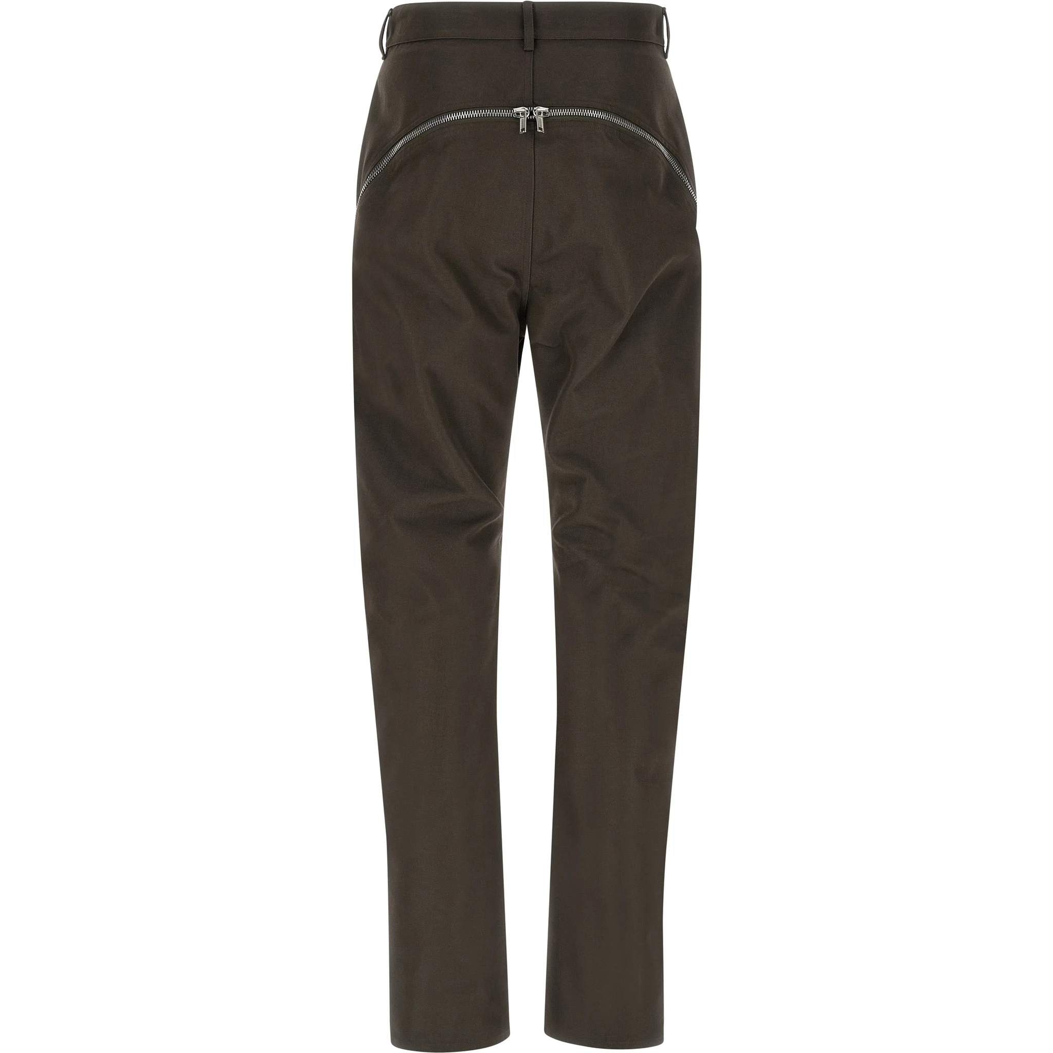 Brown Cotton Casual Pants
