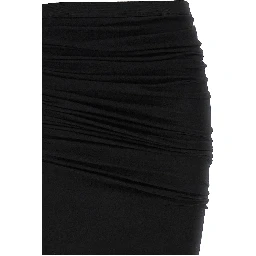 Black Cotton Mini Skirt