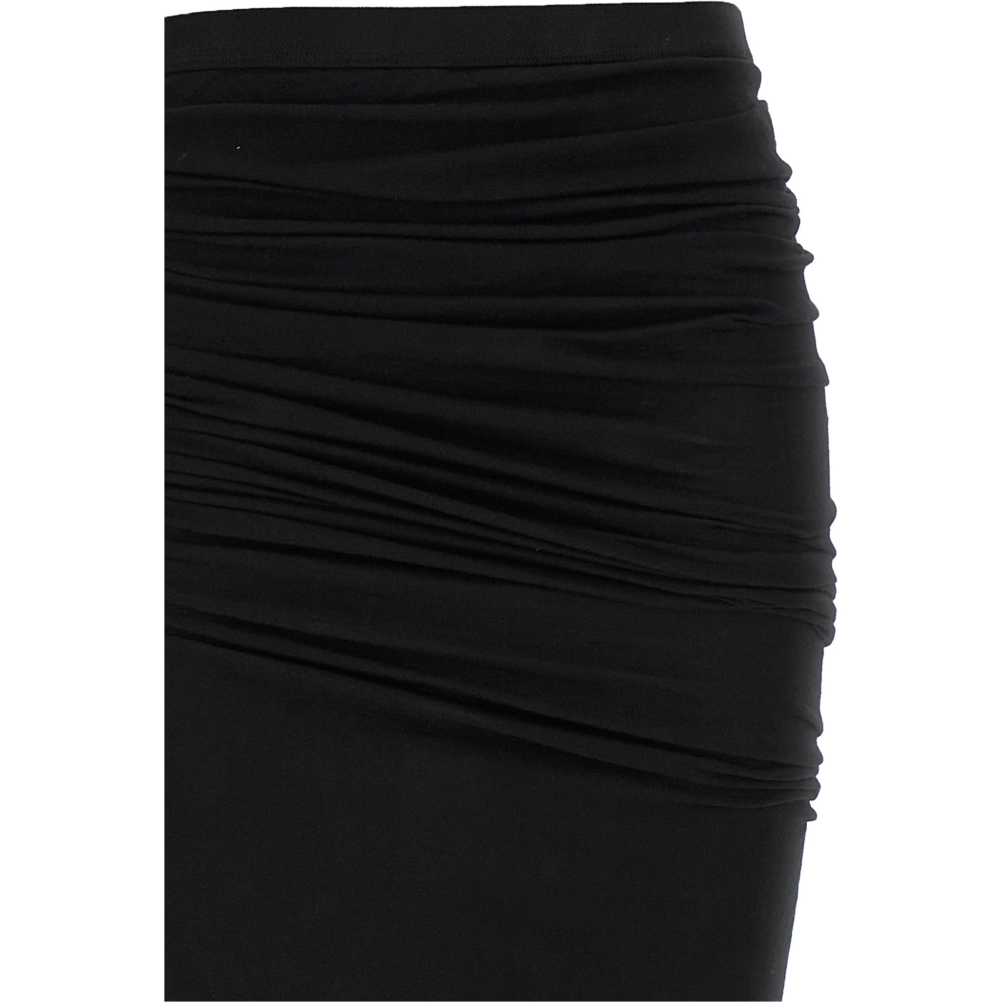 Black Cotton Mini Skirt
