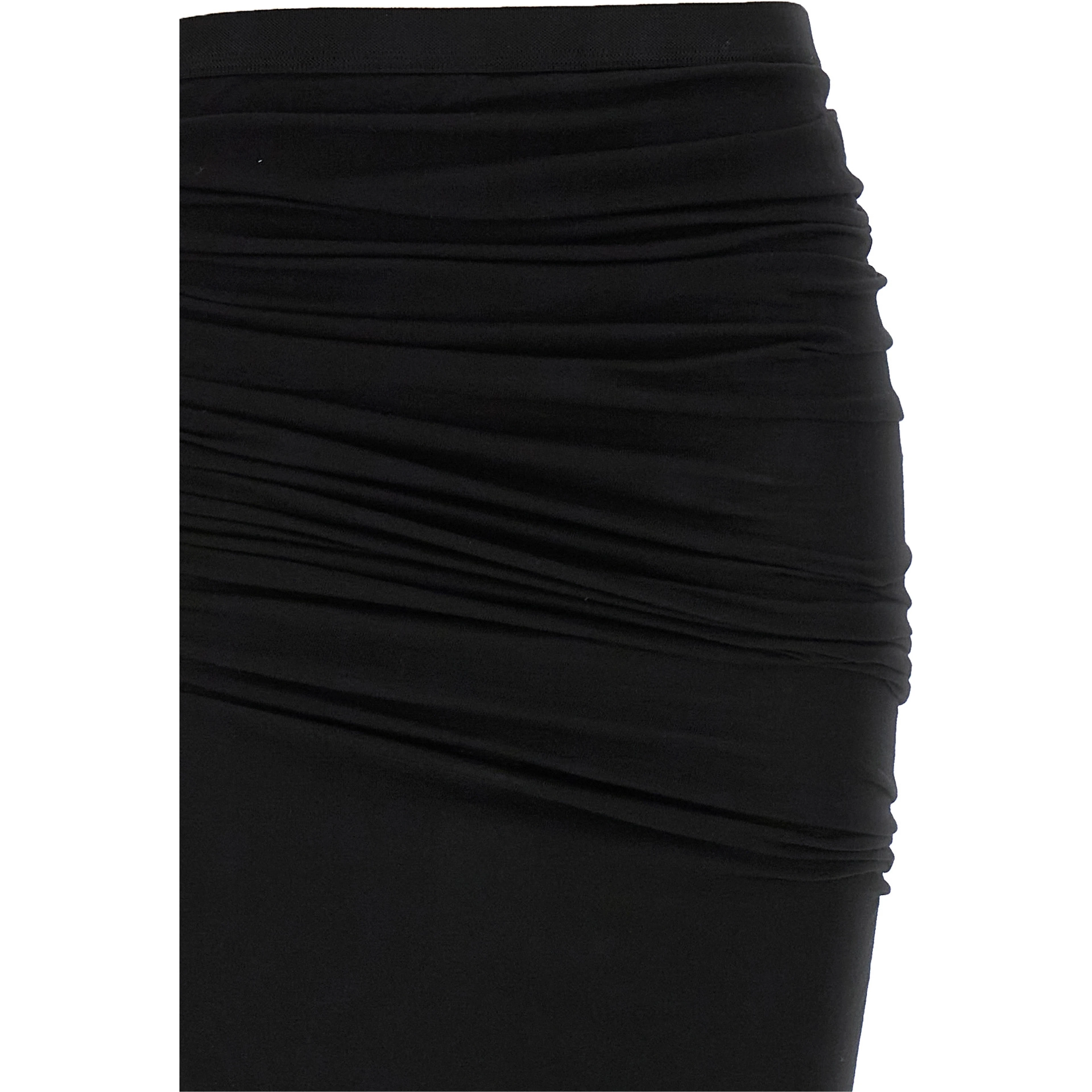 Black Cotton Mini Skirt