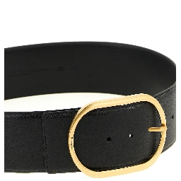 Black Cowhide High-Waist Belt