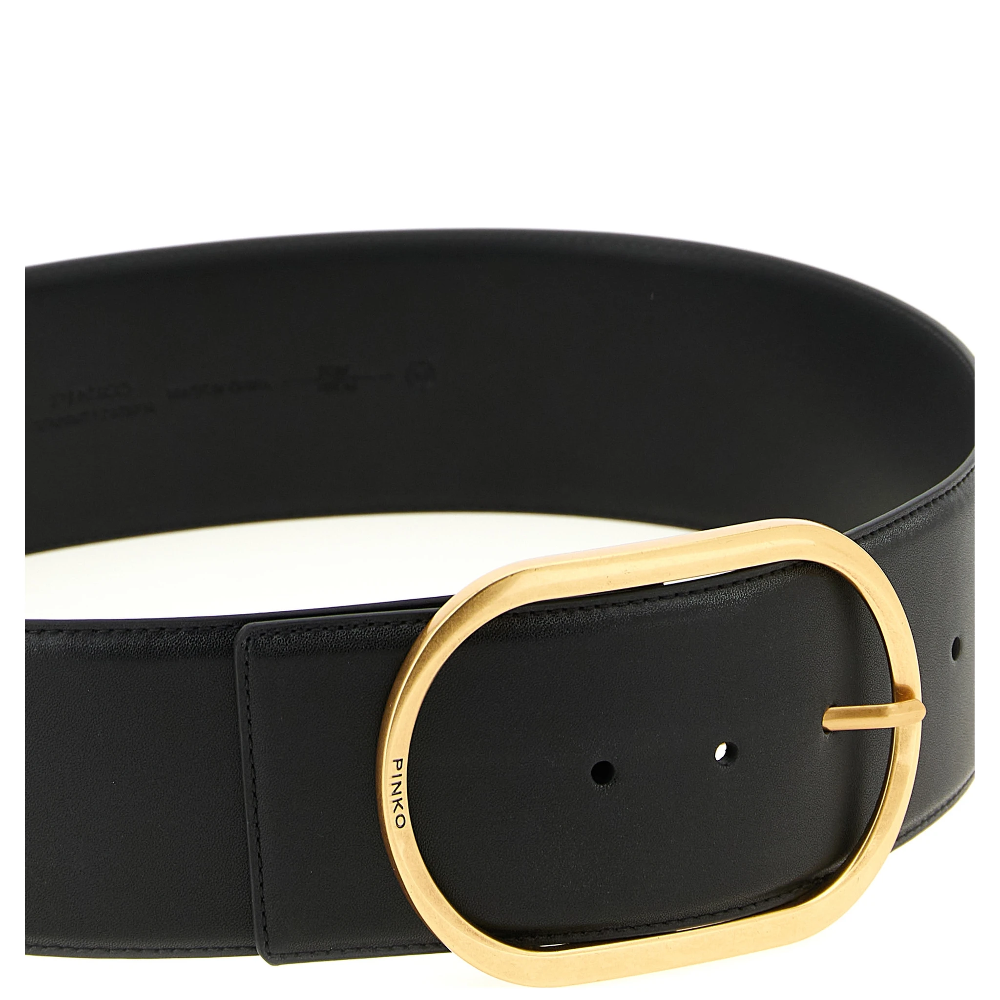 Black Cowhide High-Waist Belt