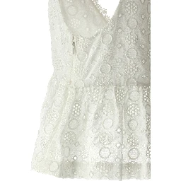 White Cotton Sleeveles T-Shirt