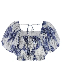 Blue Ramie Blouse