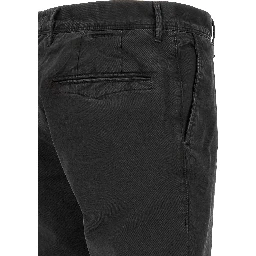 Black Cotton Casual Pants