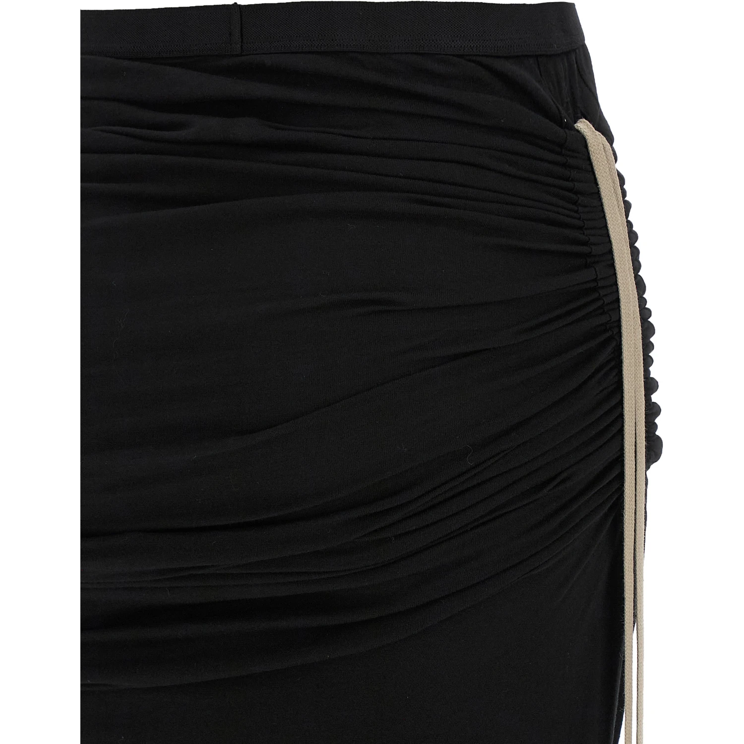 Black Cotton Mini Skirt