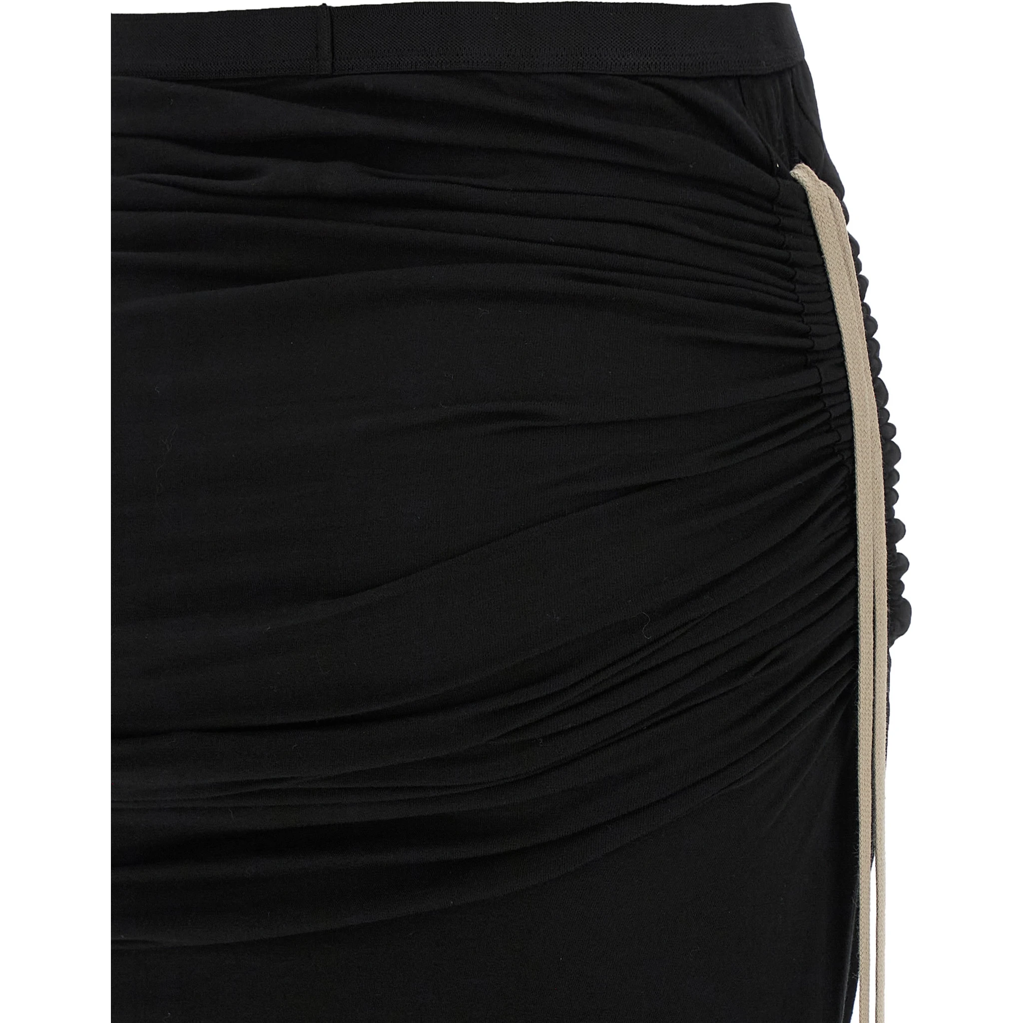 Black Cotton Mini Skirt