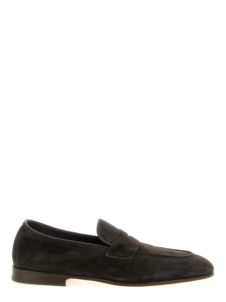 Brown Calfskin Slip-On Loafers