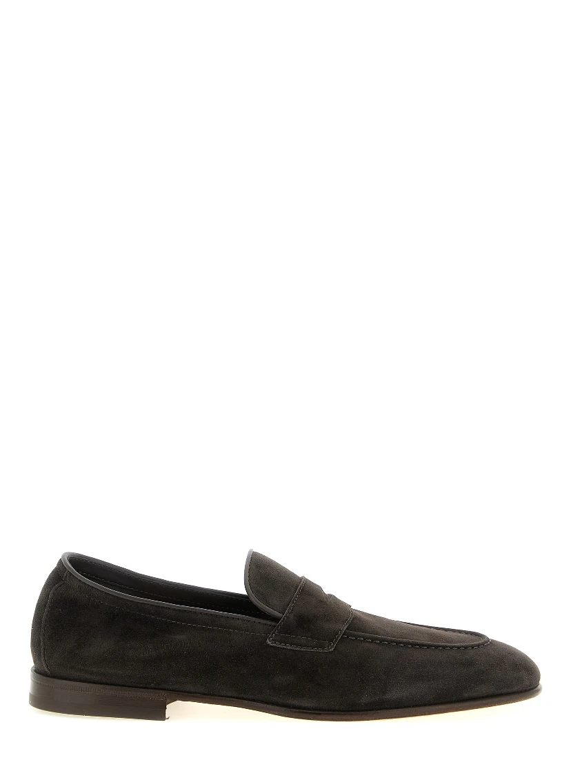 Brown Calfskin Slip-On Loafers