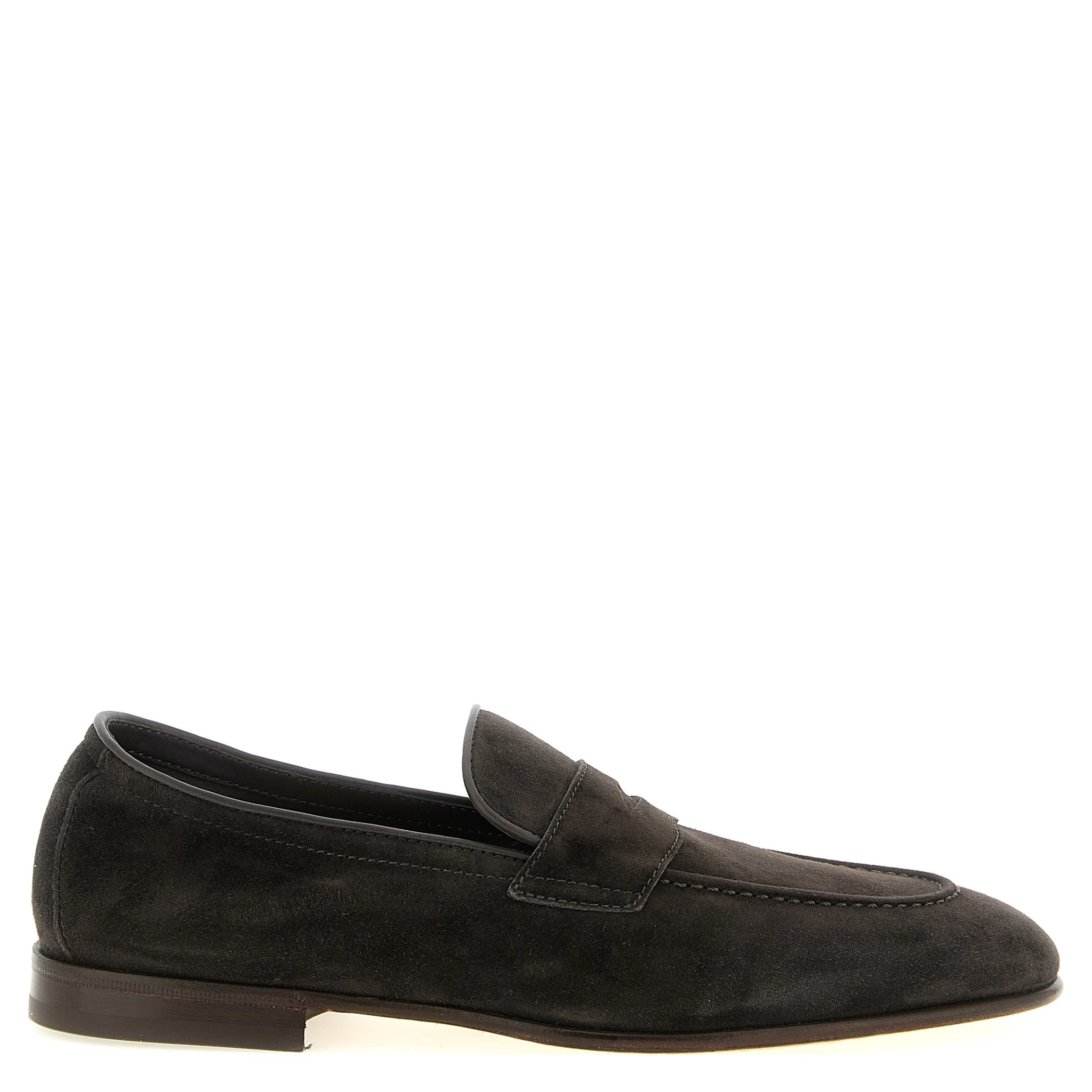 Brown Calfskin Slip-On Loafers