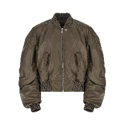 Gray Nylon Bomber