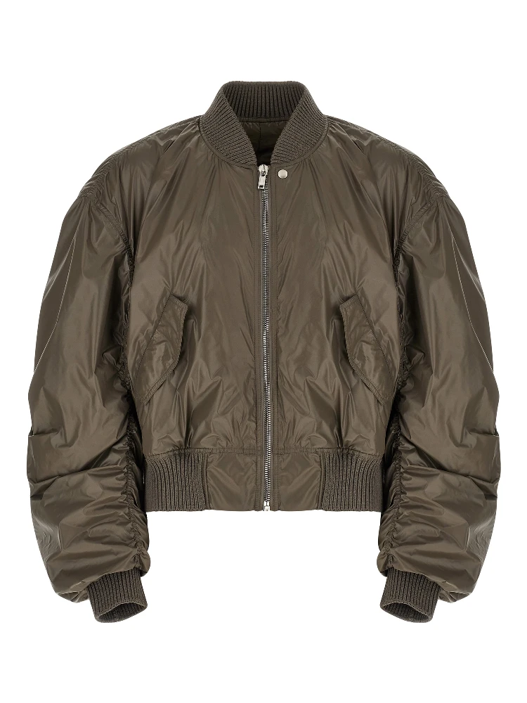Gray Nylon Bomber