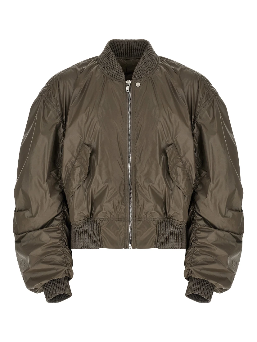 Gray Nylon Bomber