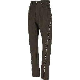 Brown Cotton Casual Pants