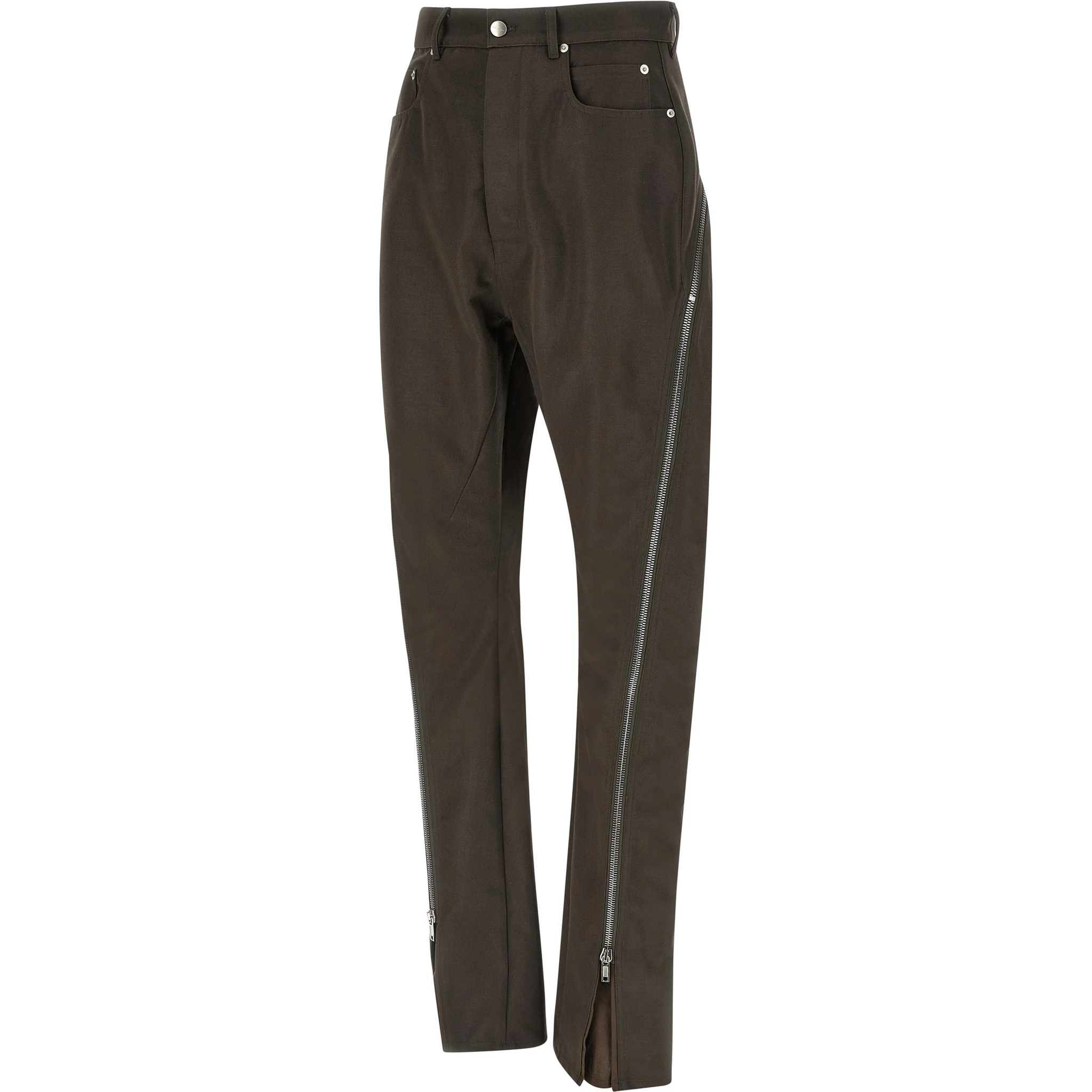 Brown Cotton Casual Pants