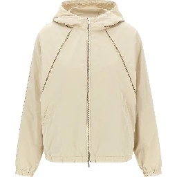 Beige Polyester Shell Jacket