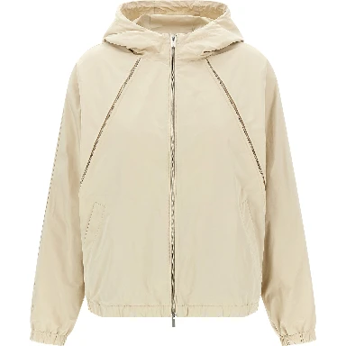 Beige Polyester Shell Jacket