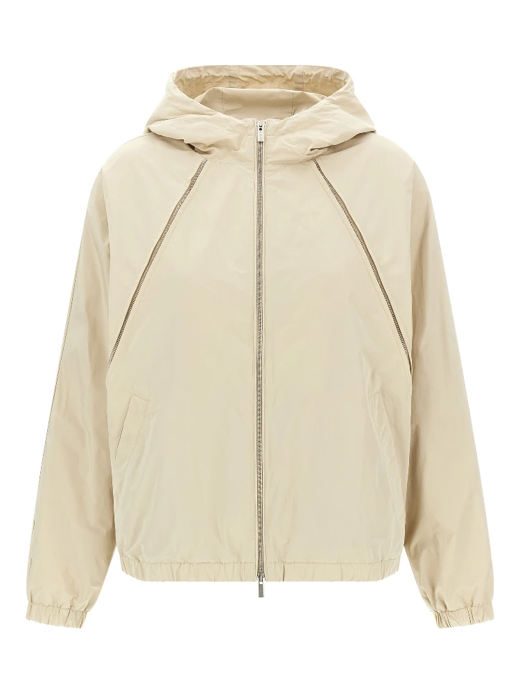 Beige Polyester Shell Jacket