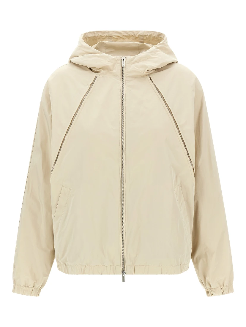 Beige Polyester Shell Jacket