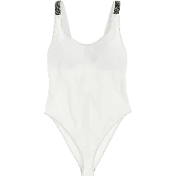 White Polyamide One-Piece Swimsuit
