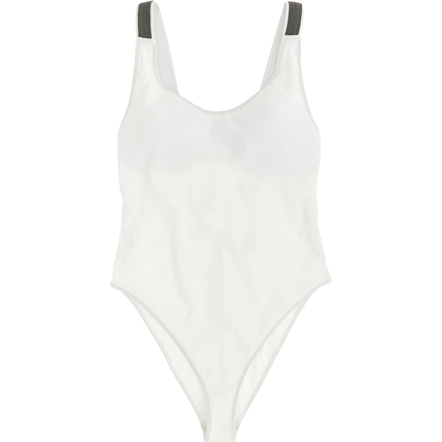 White Polyamide One-Piece Swimsuit