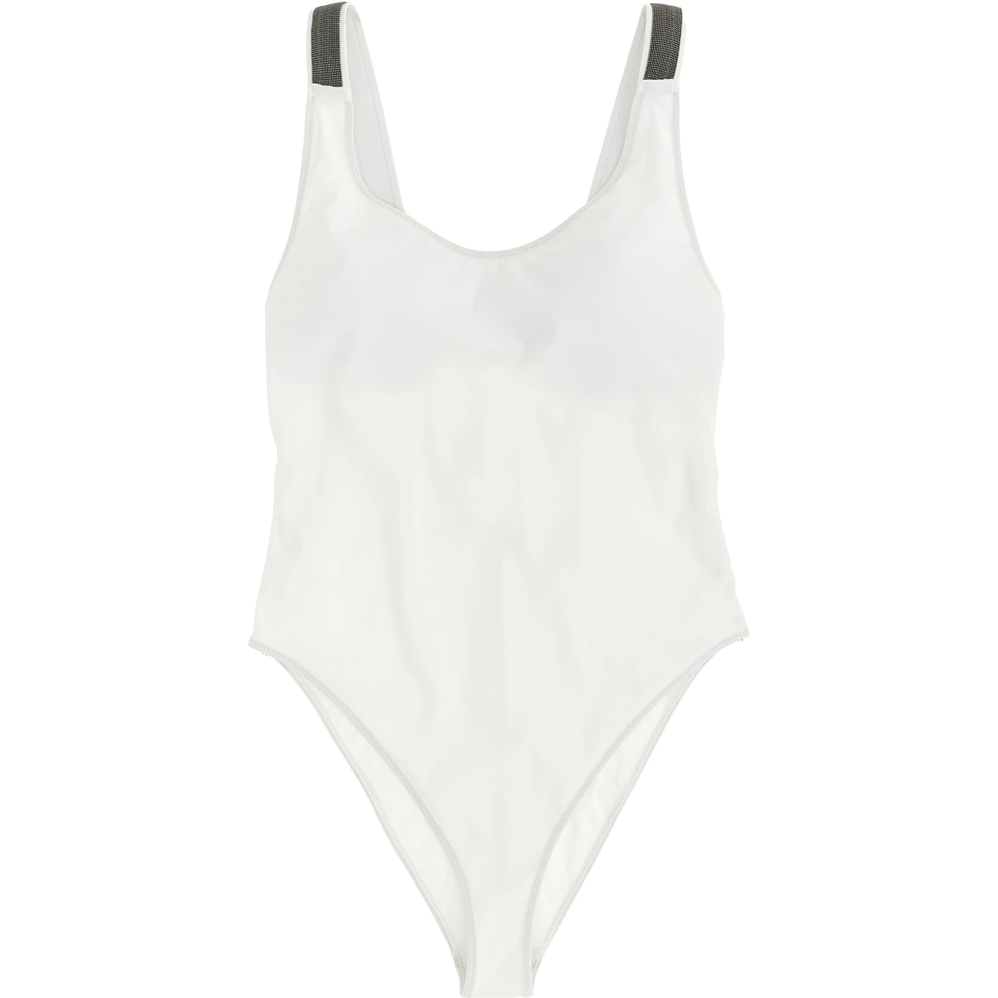 White Polyamide One-Piece Swimsuit
