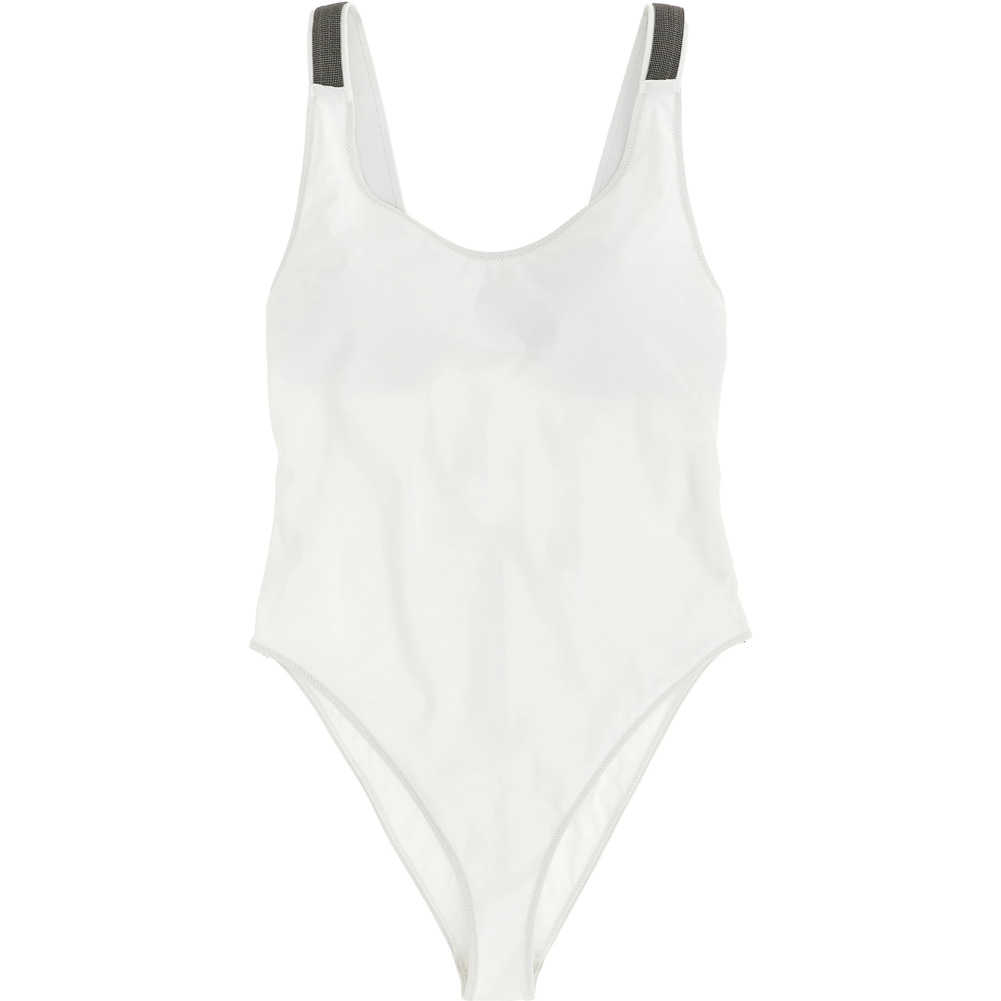 White Polyamide One-Piece Swimsuit