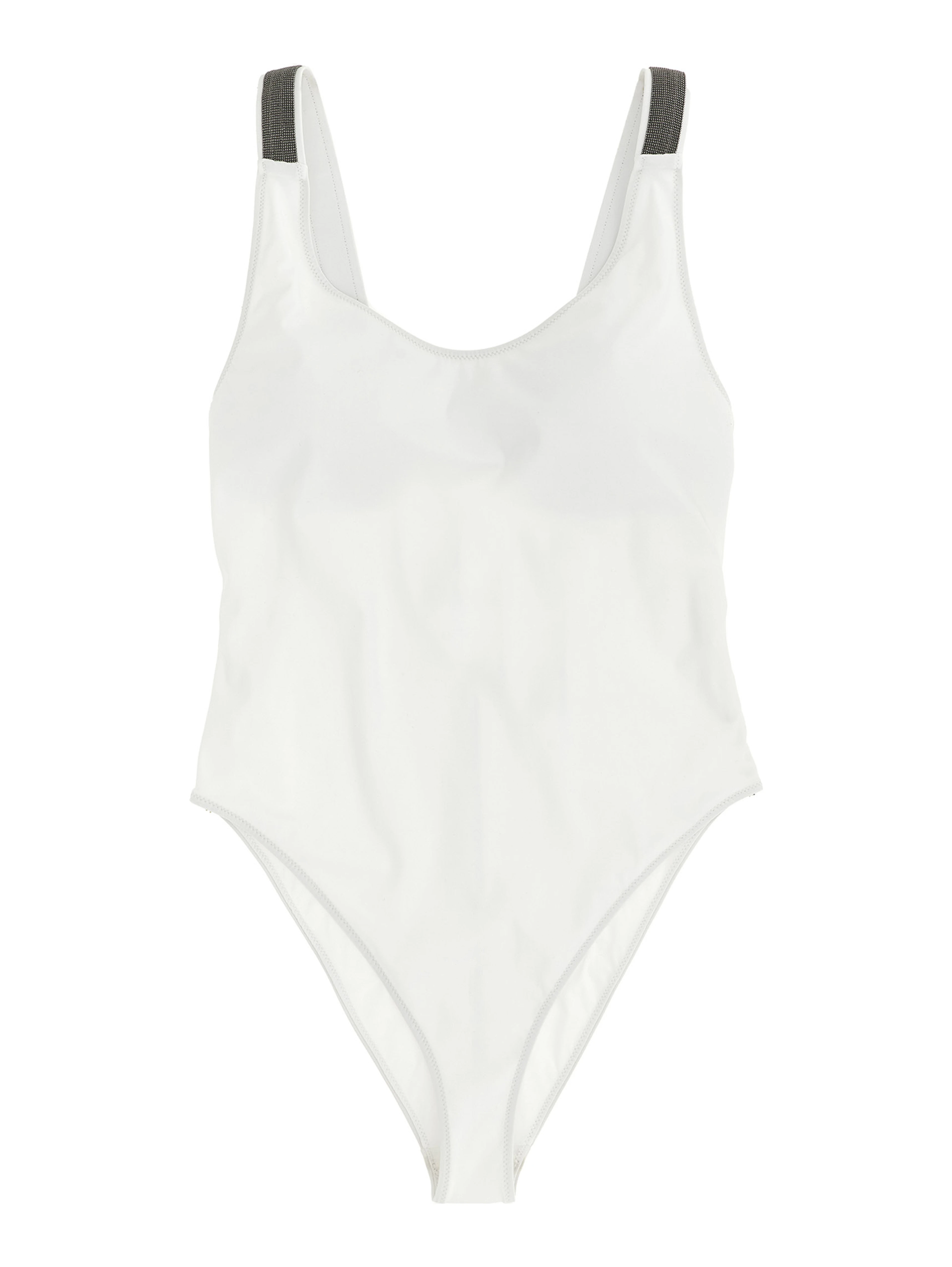 White Polyamide One-Piece Swimsuit