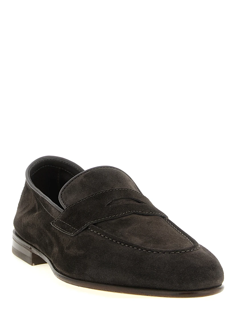 Brown Calfskin Slip-On Loafers