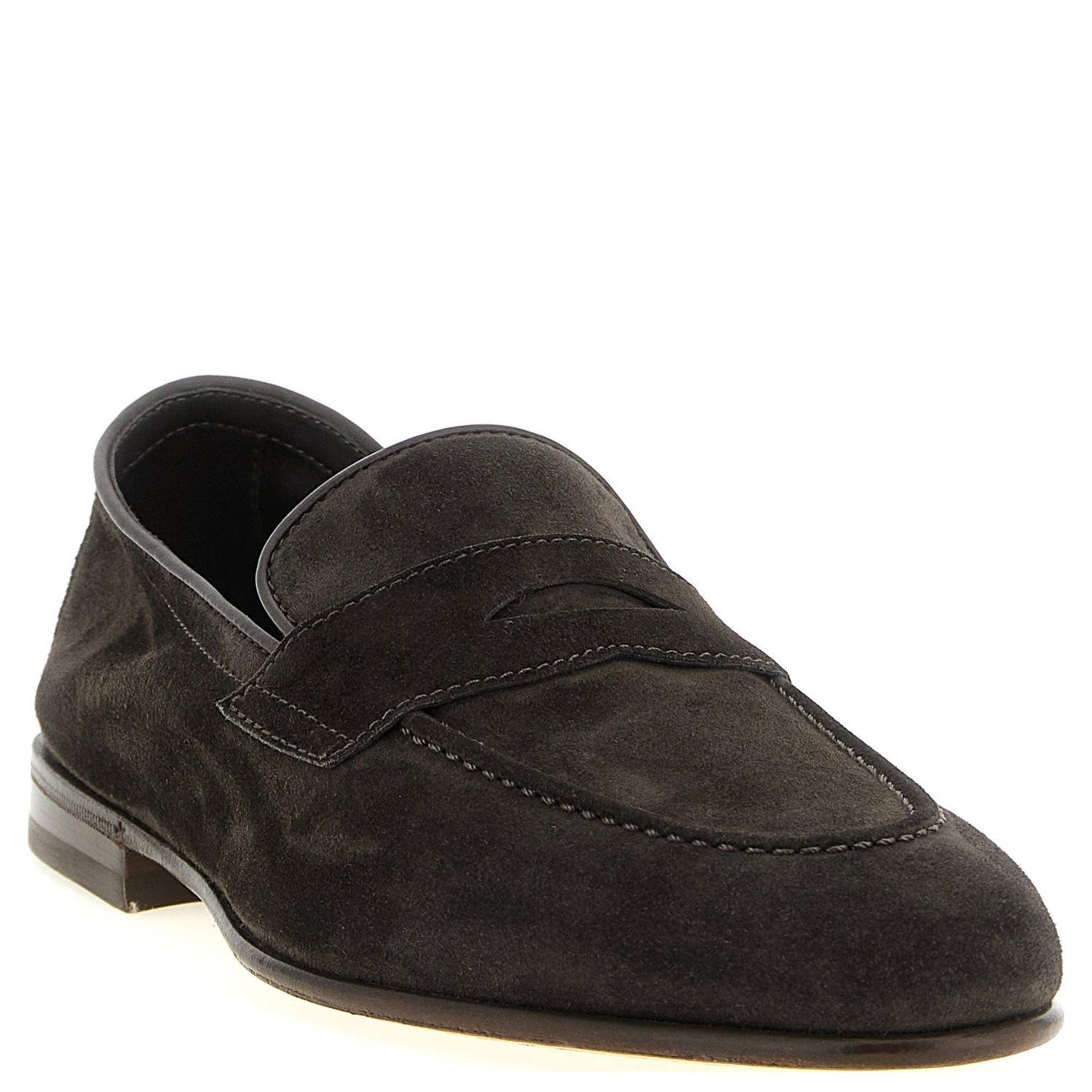 Brown Calfskin Slip-On Loafers