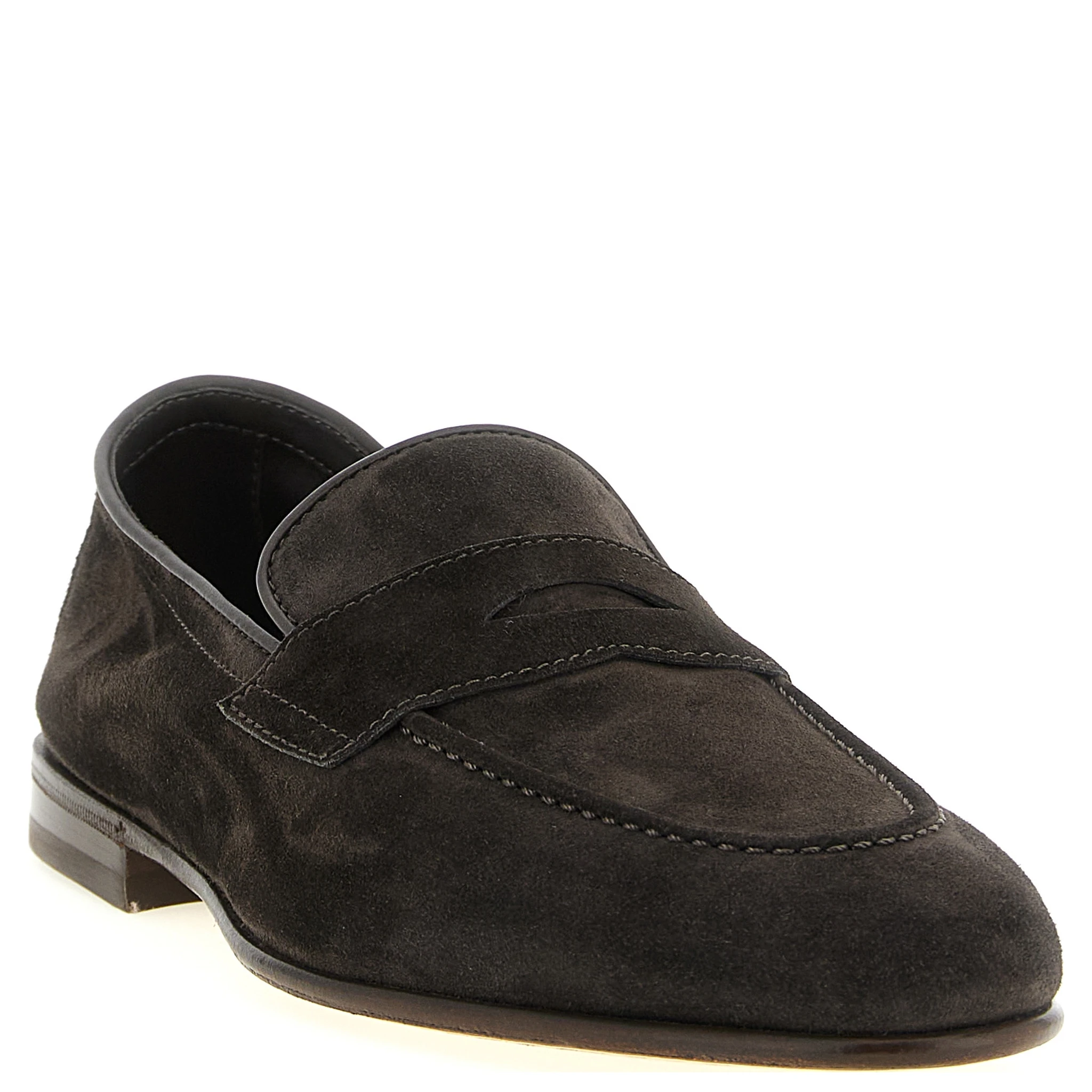 Brown Calfskin Slip-On Loafers
