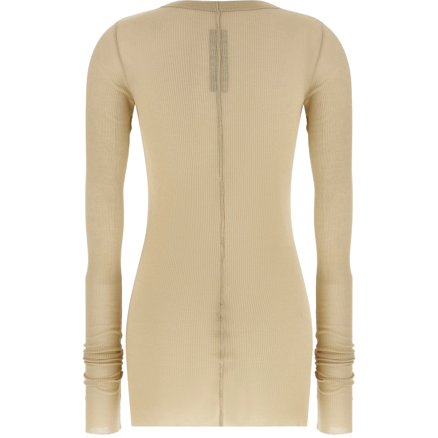 Beige Viscose Long Sleeve T-Shirt