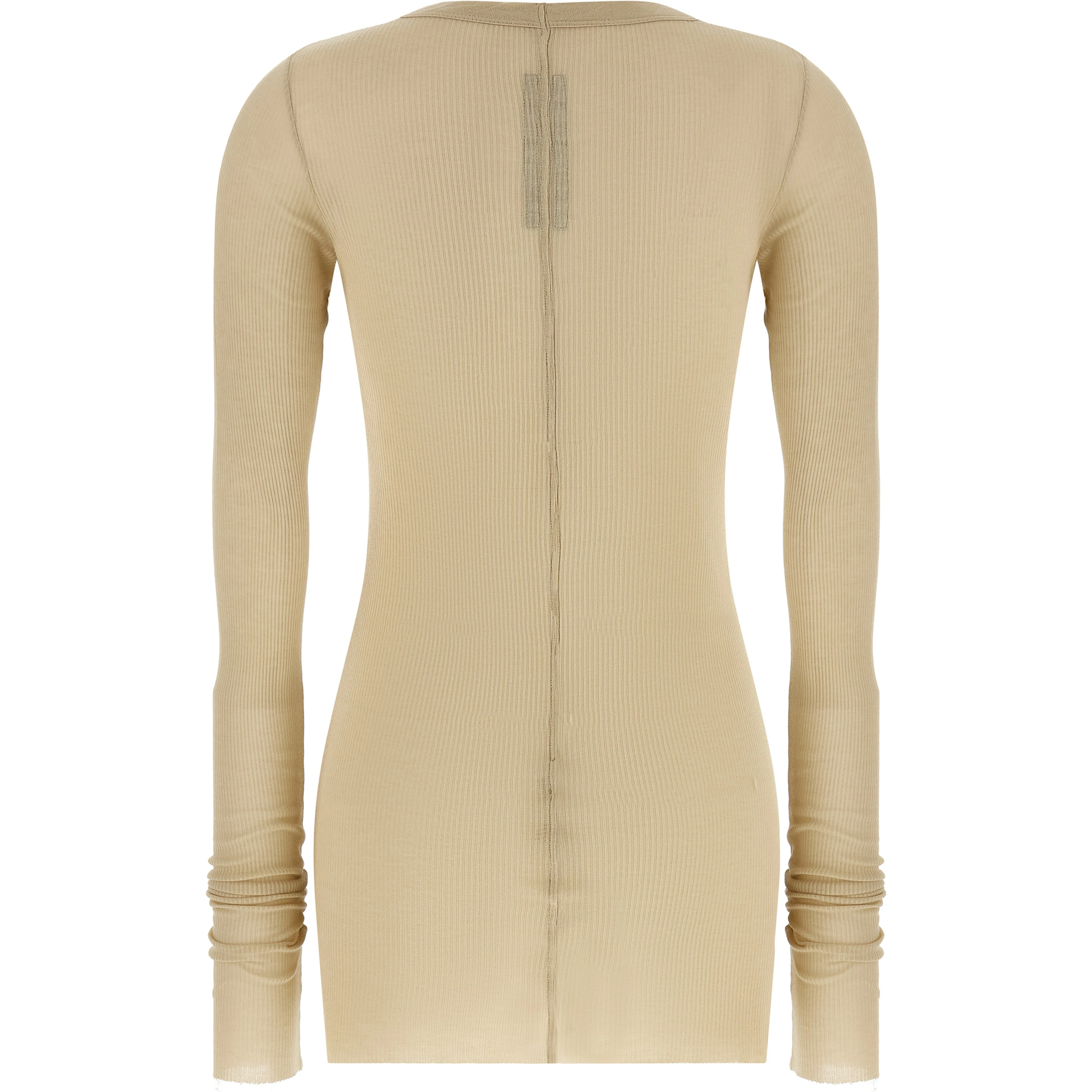 Beige Viscose Long Sleeve T-Shirt