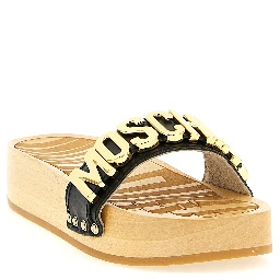 Black Calfskin Slides