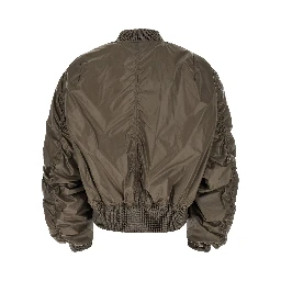 Gray Nylon Bomber