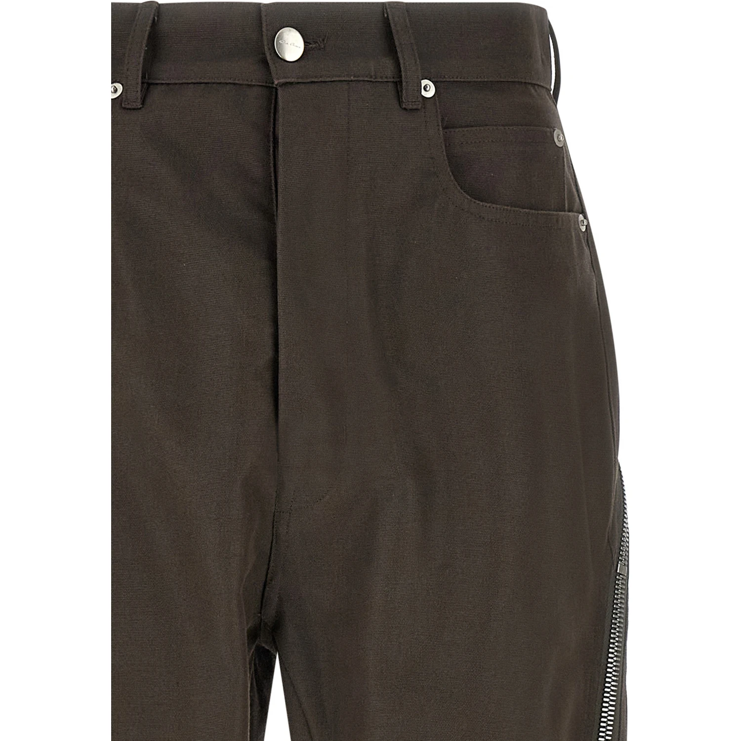 Brown Cotton Casual Pants