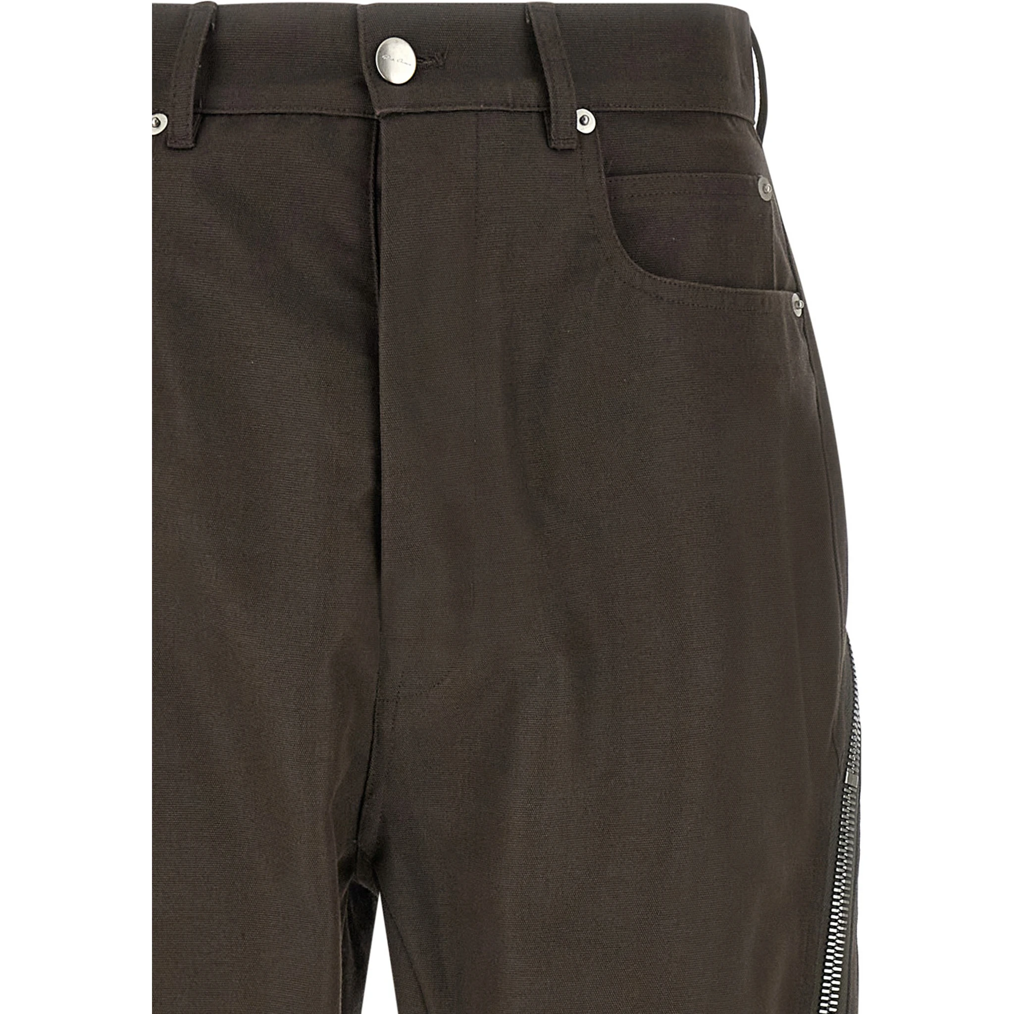 Brown Cotton Casual Pants