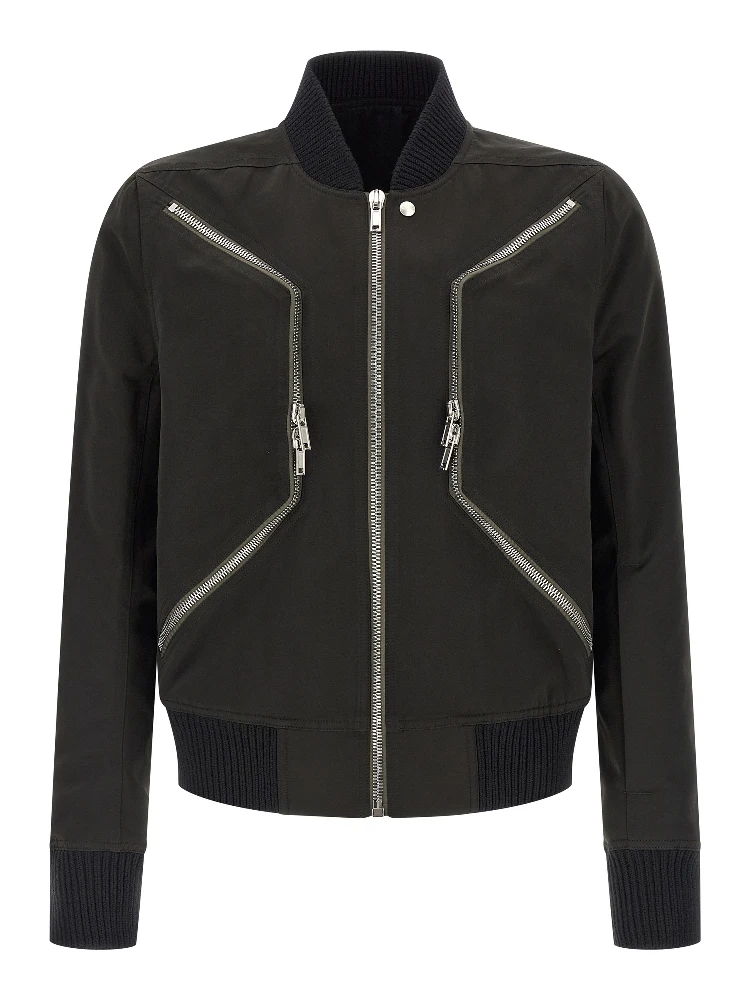 Black Polyester Bomber