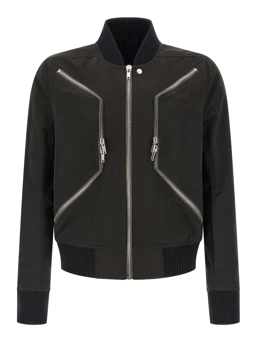 Black Polyester Bomber