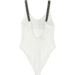 White Polyamide One-Piece Swimsuit