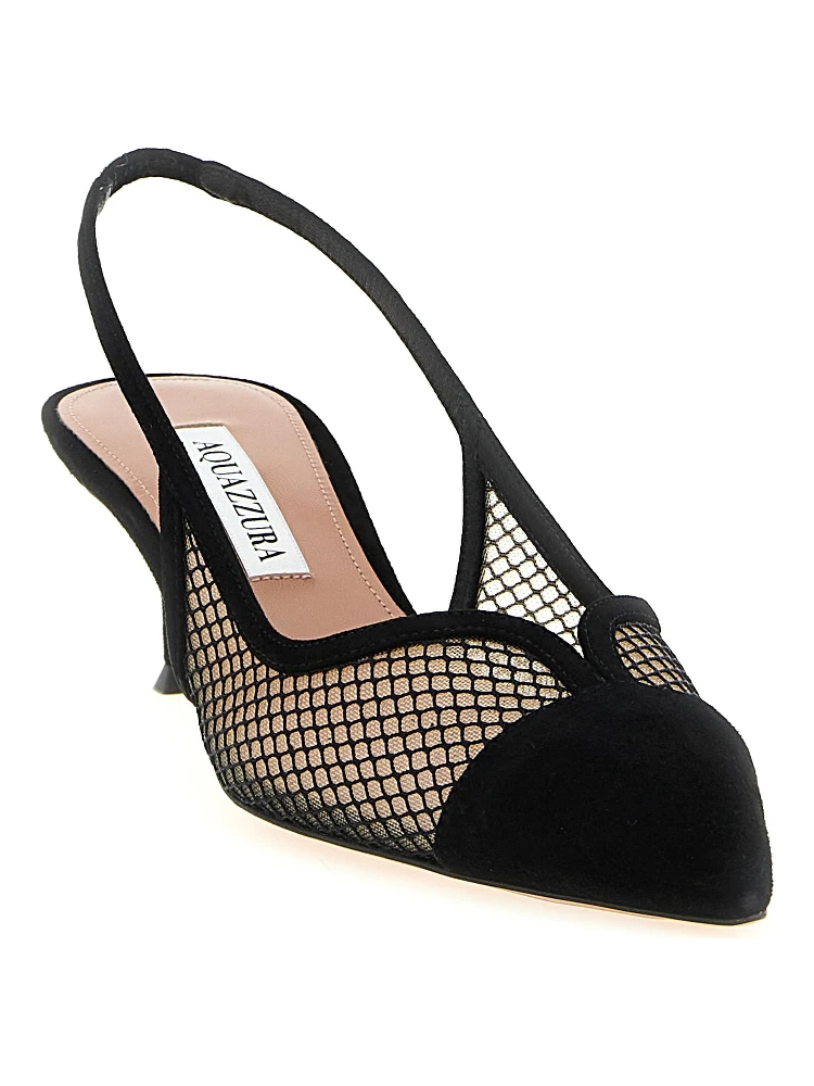 Black Textile Mid Heel Pumps alternative
