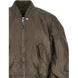 Gray Nylon Bomber