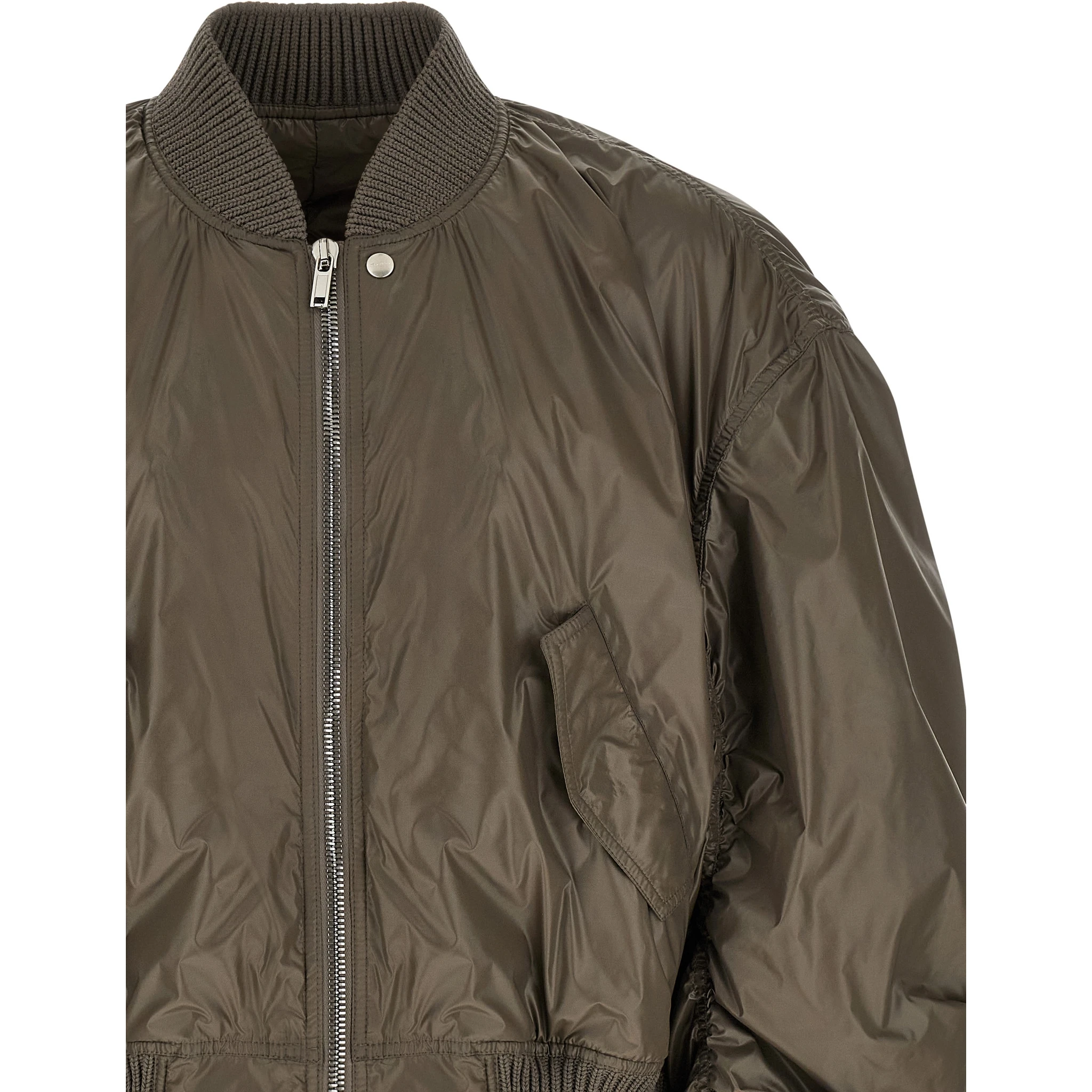 Gray Nylon Bomber