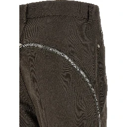 Brown Cotton Casual Pants