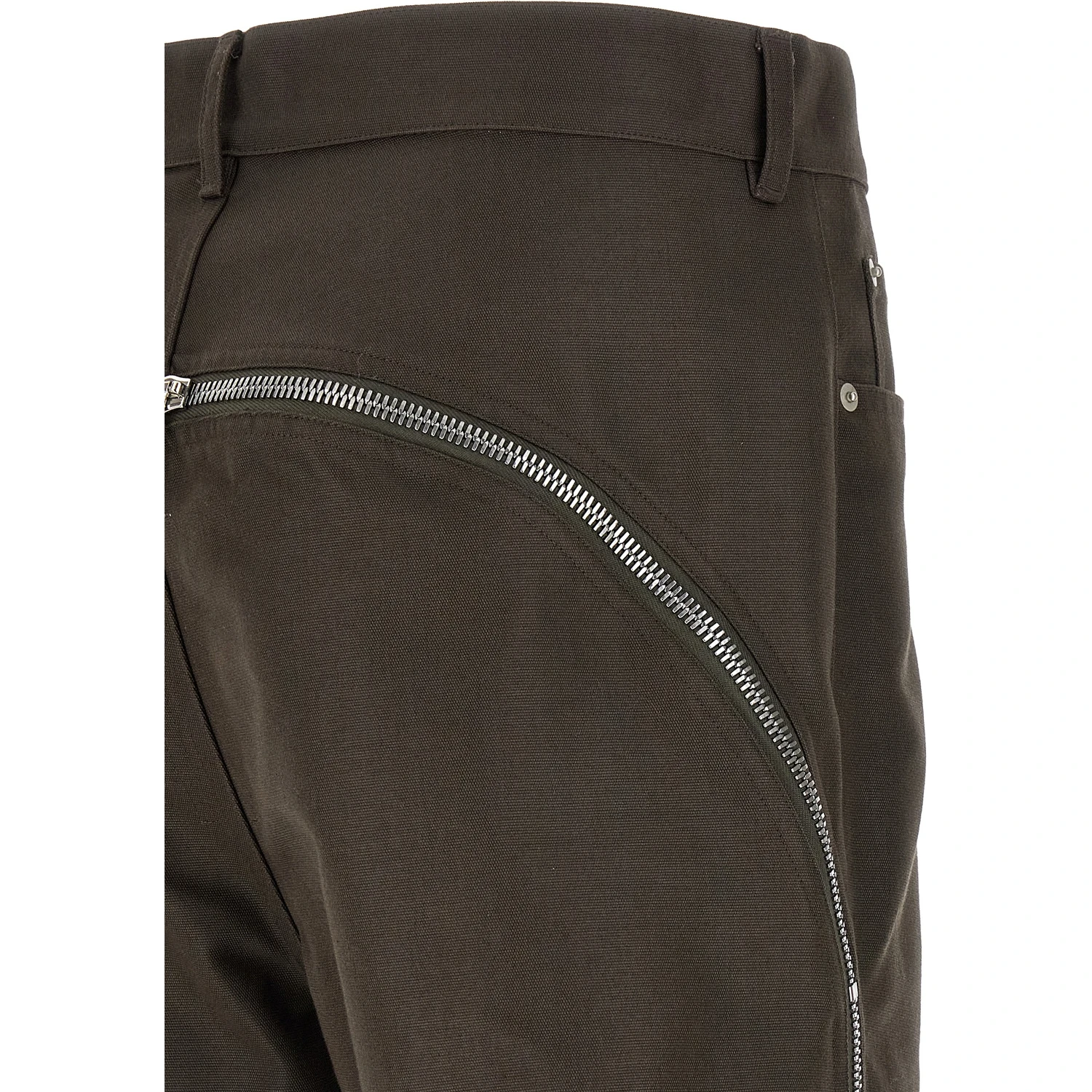 Brown Cotton Casual Pants