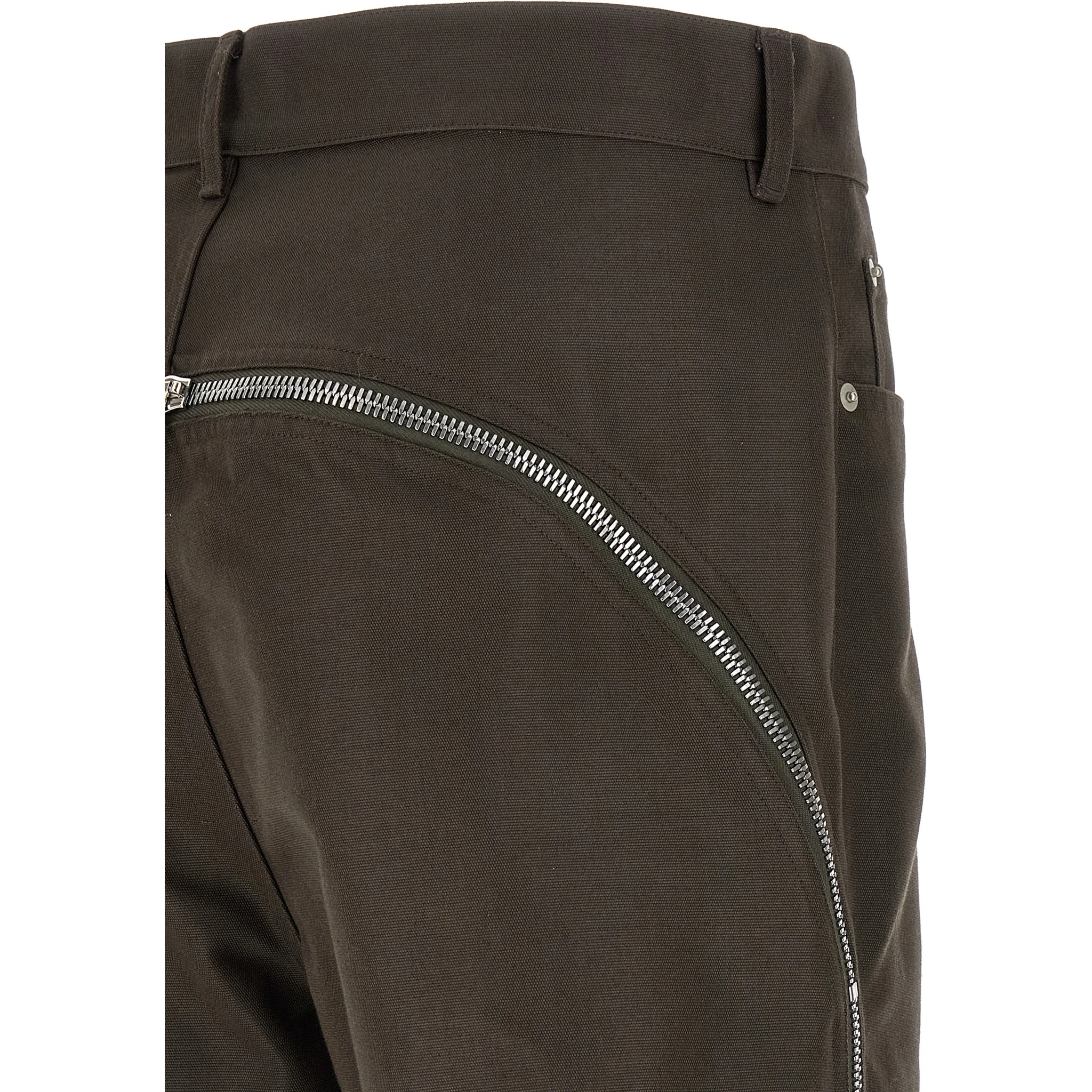 Brown Cotton Casual Pants
