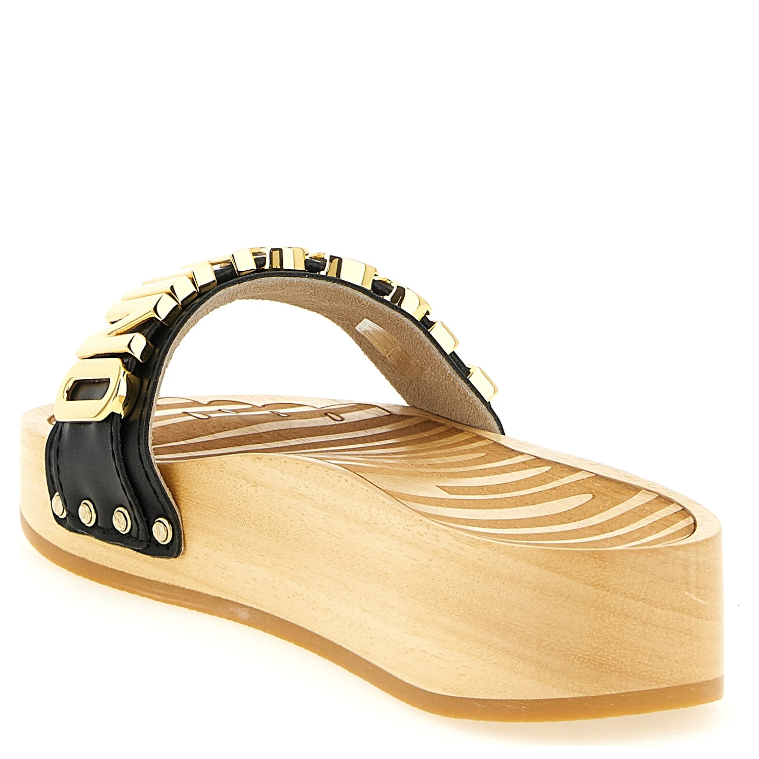 Black Calfskin Slides