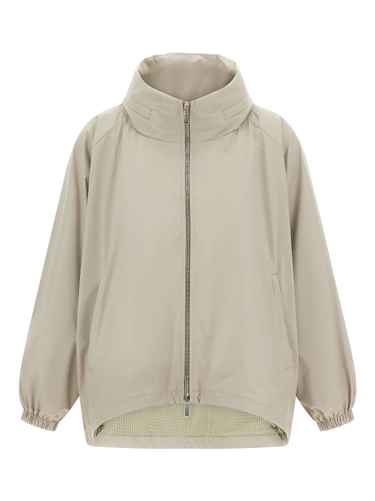 Gray Polyester Shell Jacket