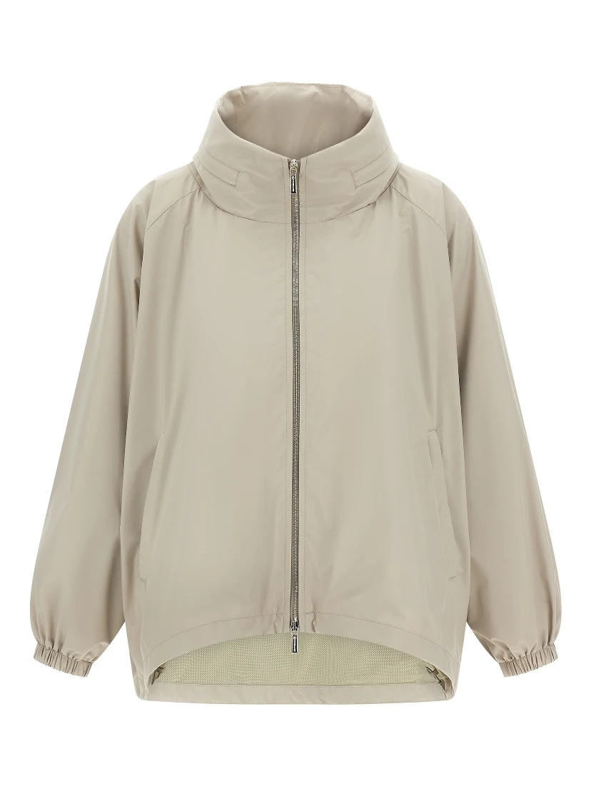Gray Polyester Shell Jacket