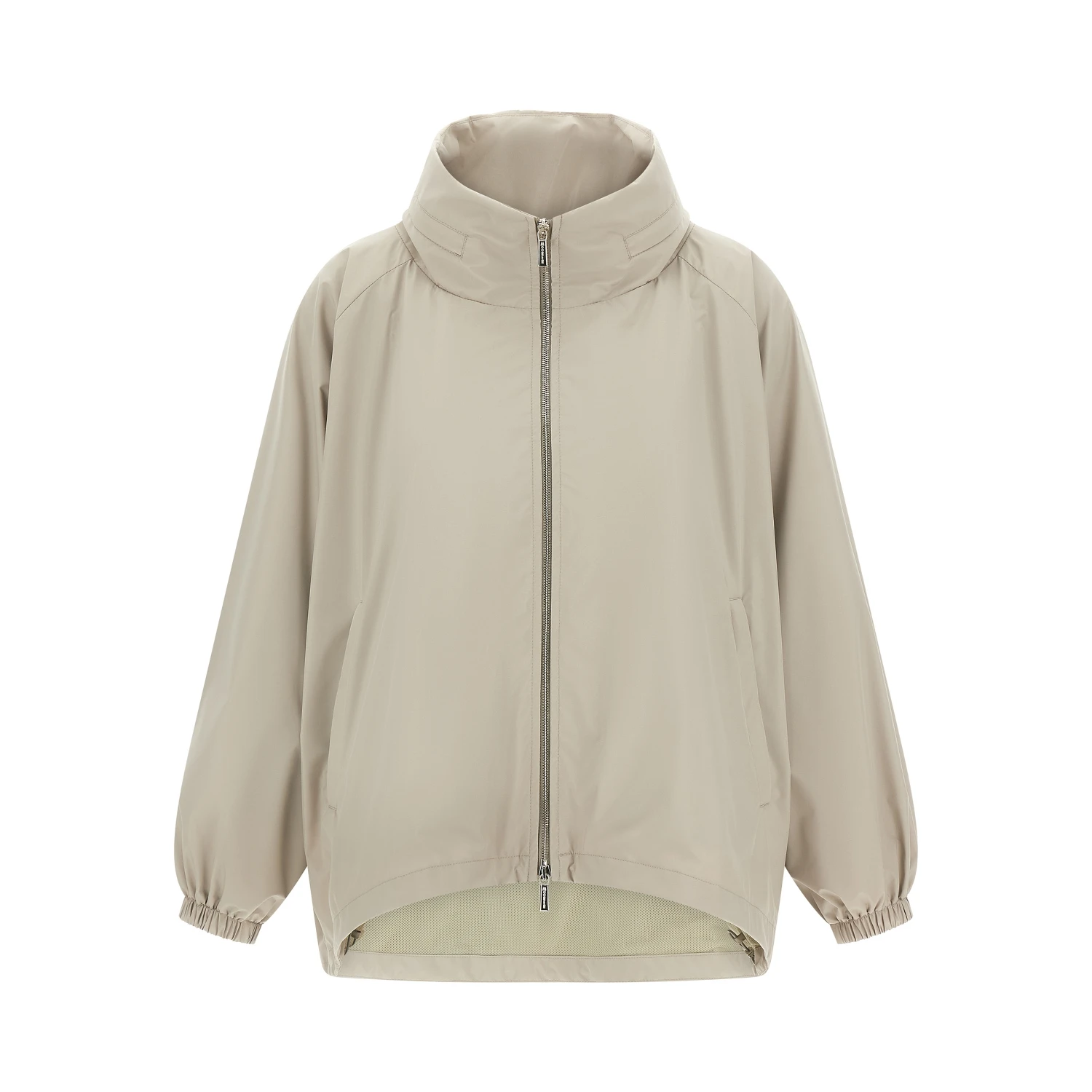 Gray Polyester Shell Jacket